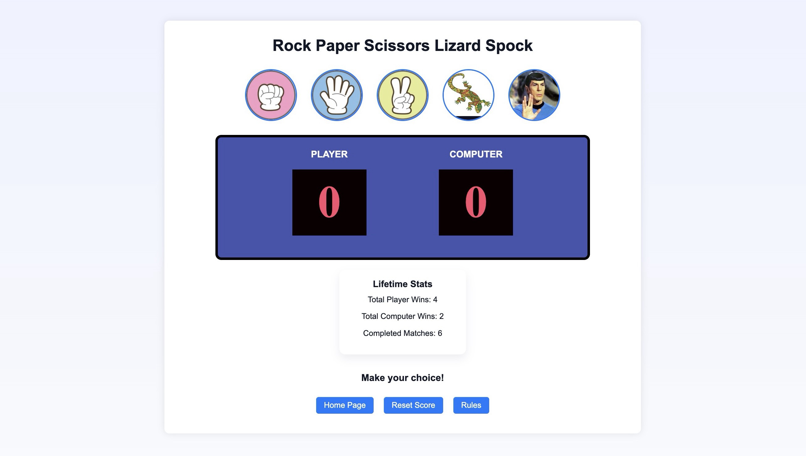Preview of Rock Paper Scissors Lizard Spock